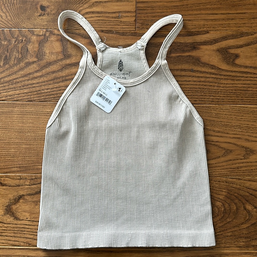 FP Movement by Free People Happiness Runs Crop Tank M-L Stone Eagle